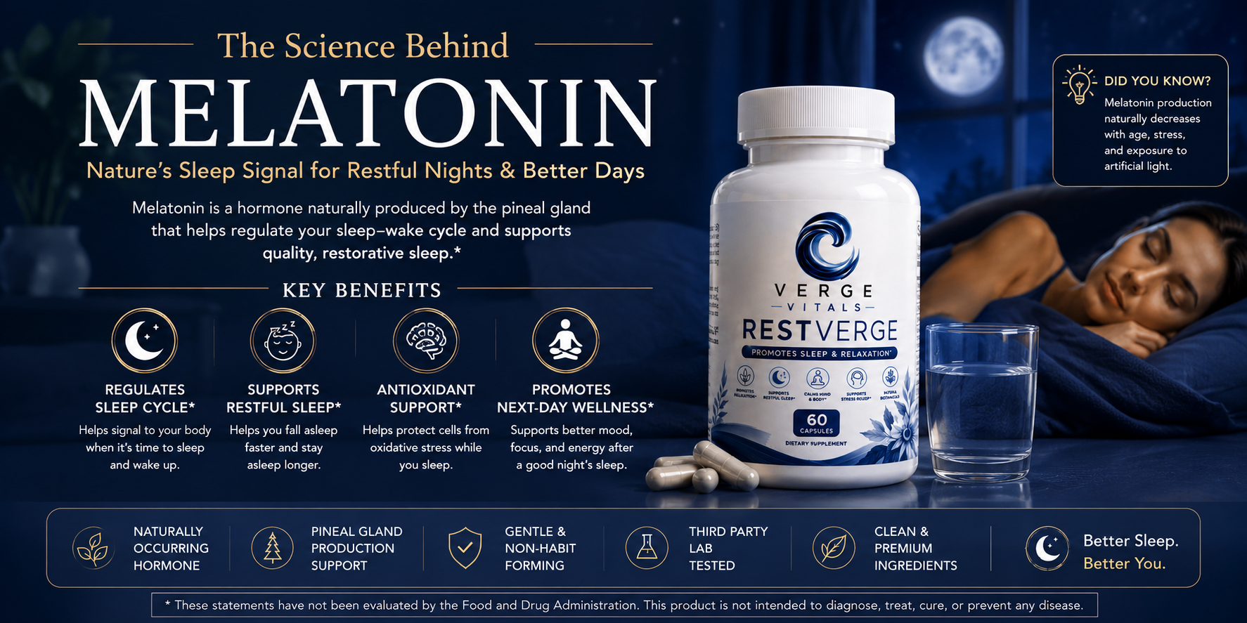 Melatonin: Sleep Support and Nighttime Recovery