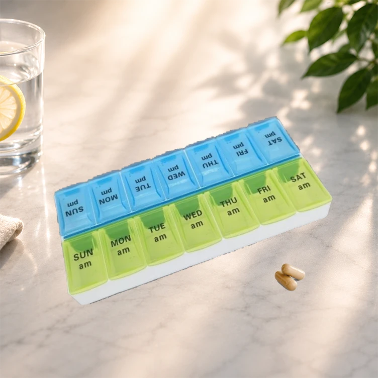 Weekly Pill Organizer Case | Portable 7 Day Pill Box | Travel Medicine & Supplement Storage Container | Large Daily Vitamin Organizer