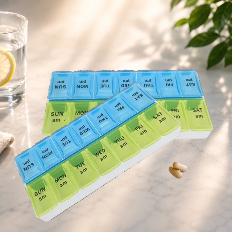 Weekly Pill Organizer Case | Portable 7 Day Pill Box | Travel Medicine & Supplement Storage Container | Large Daily Vitamin Organizer