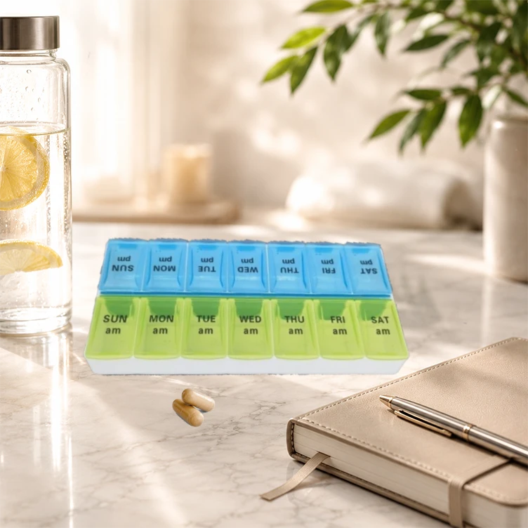 Weekly Pill Organizer Case | Portable 7 Day Pill Box | Travel Medicine & Supplement Storage Container | Large Daily Vitamin Organizer