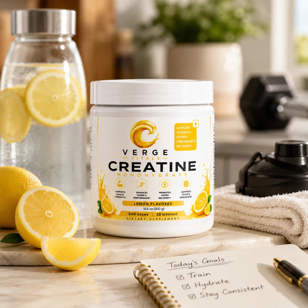 Creatine Hydration Powder Lemon | 5g Creatine Monohydrate + Electrolytes for Strength, Performance & Hydration Support | 300g | Made in USA