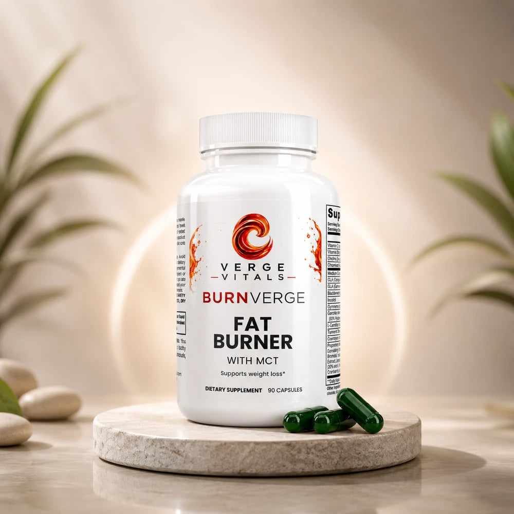 BurnVerge Fat Burner with MCT — Metabolism, Energy & Weight Management Support | L-Carnitine, Chromium & Garcinia Formula