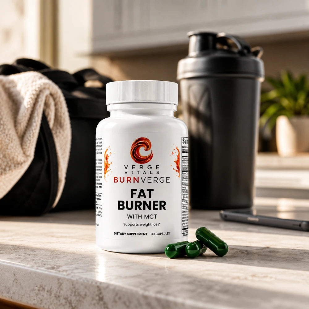 BurnVerge Fat Burner with MCT — Metabolism, Energy & Weight Management Support | L-Carnitine, Chromium & Garcinia Formula