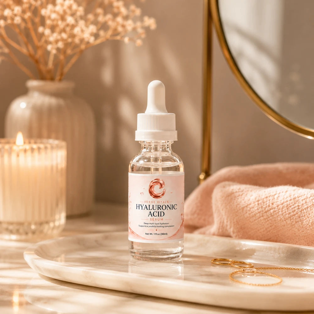BellaVerge Hyaluronic Acid Serum – 4-Type Hyaluronic Acid Deep Hydration Serum for Plumper, Smoother & More Radiant Skin – 1 oz