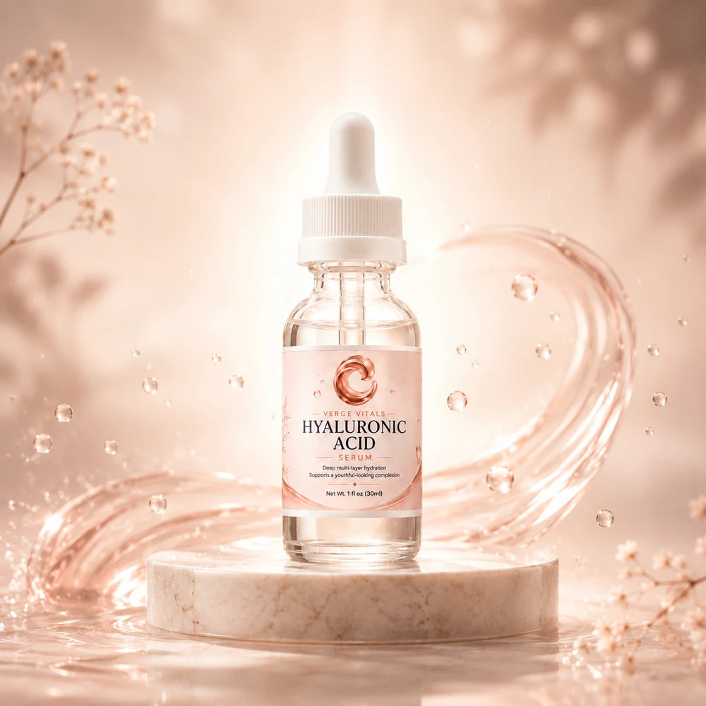 BellaVerge Hyaluronic Acid Serum – 4-Type Hyaluronic Acid Deep Hydration Serum for Plumper, Smoother & More Radiant Skin – 1 oz