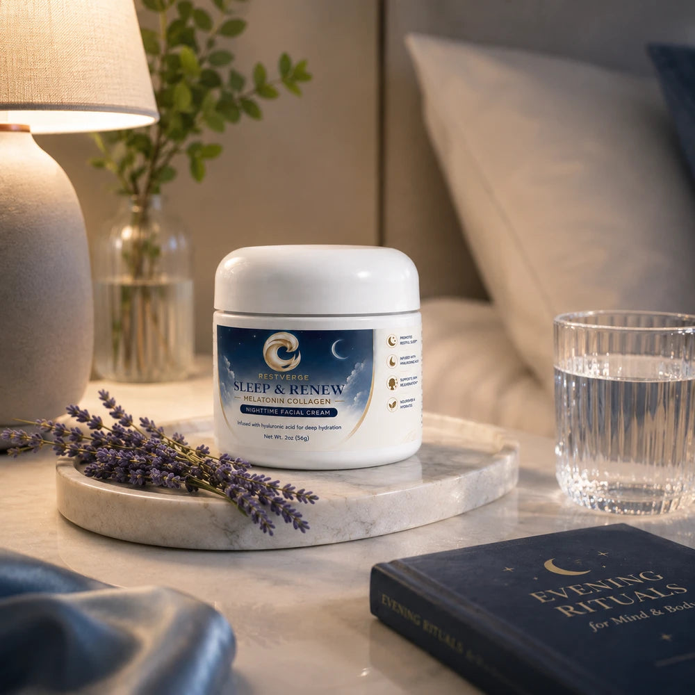 Sleep Plus Collagen Skincare Cream – Nighttime Hydrating Cream with Collagen, Hyaluronic Acid, Aloe Vera & Lavender Oil – Overnight Moisturizing Face & Neck Cream – 2 oz