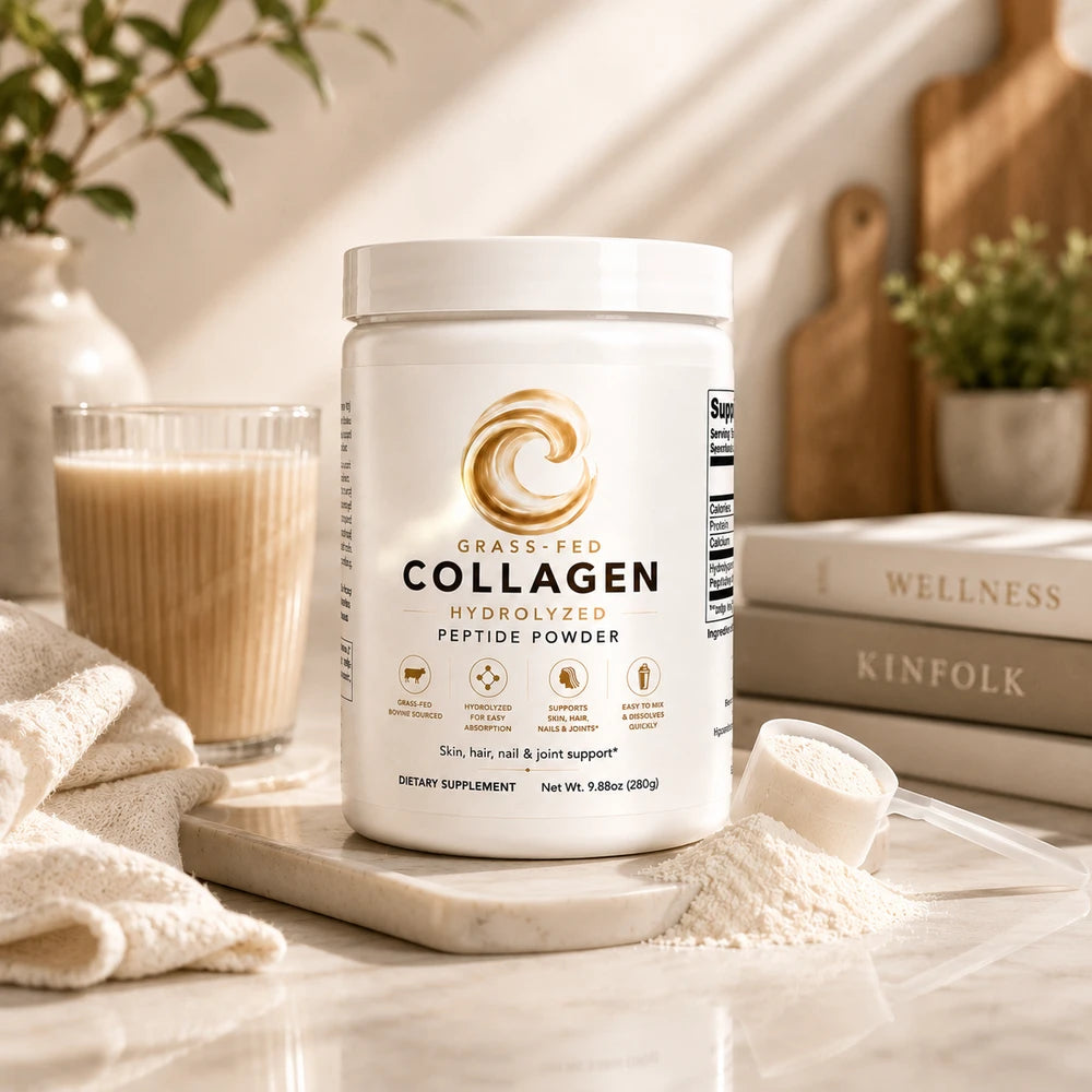 CollagenVerge Grass-Fed Hydrolyzed Collagen Peptides Powder – Unflavored Types 1 & 3 Collagen Supplement – Supports Skin Hair Nails Joints & Bones – 280g