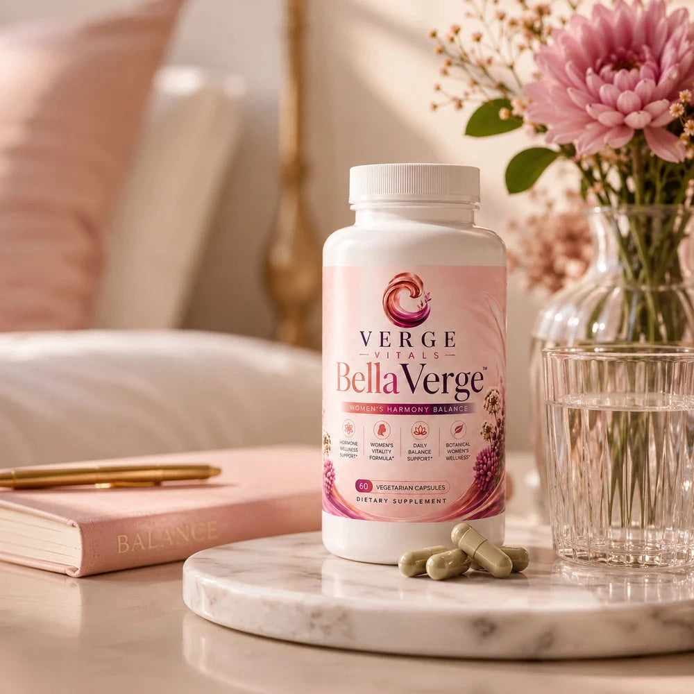 BellaVerge Women’s Harmony Balance | Botanical Hormone & Vitality Support Formula with Black Cohosh, Dong Quai, Red Clover & Chasteberry | 60 Capsules | Non-GMO