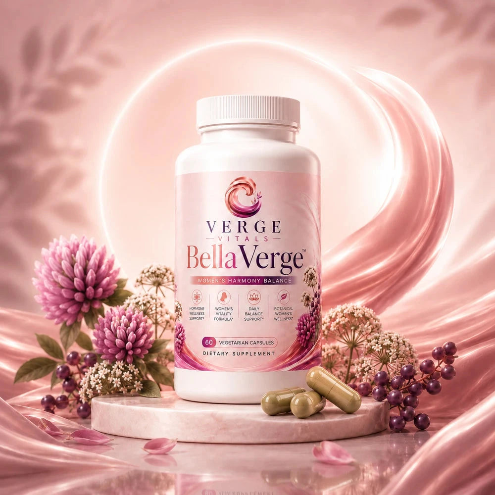 BellaVerge Women’s Harmony Balance | Botanical Hormone & Vitality Support Formula with Black Cohosh, Dong Quai, Red Clover & Chasteberry | 60 Capsules | Non-GMO