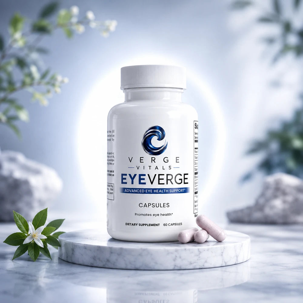 EyeVerge Vision & Eye Health Supplement | Eye Wellness, Visual Clarity & Antioxidant Support | Bilberry, Lutein, Eyebright & Vitamins | Verge Vitals