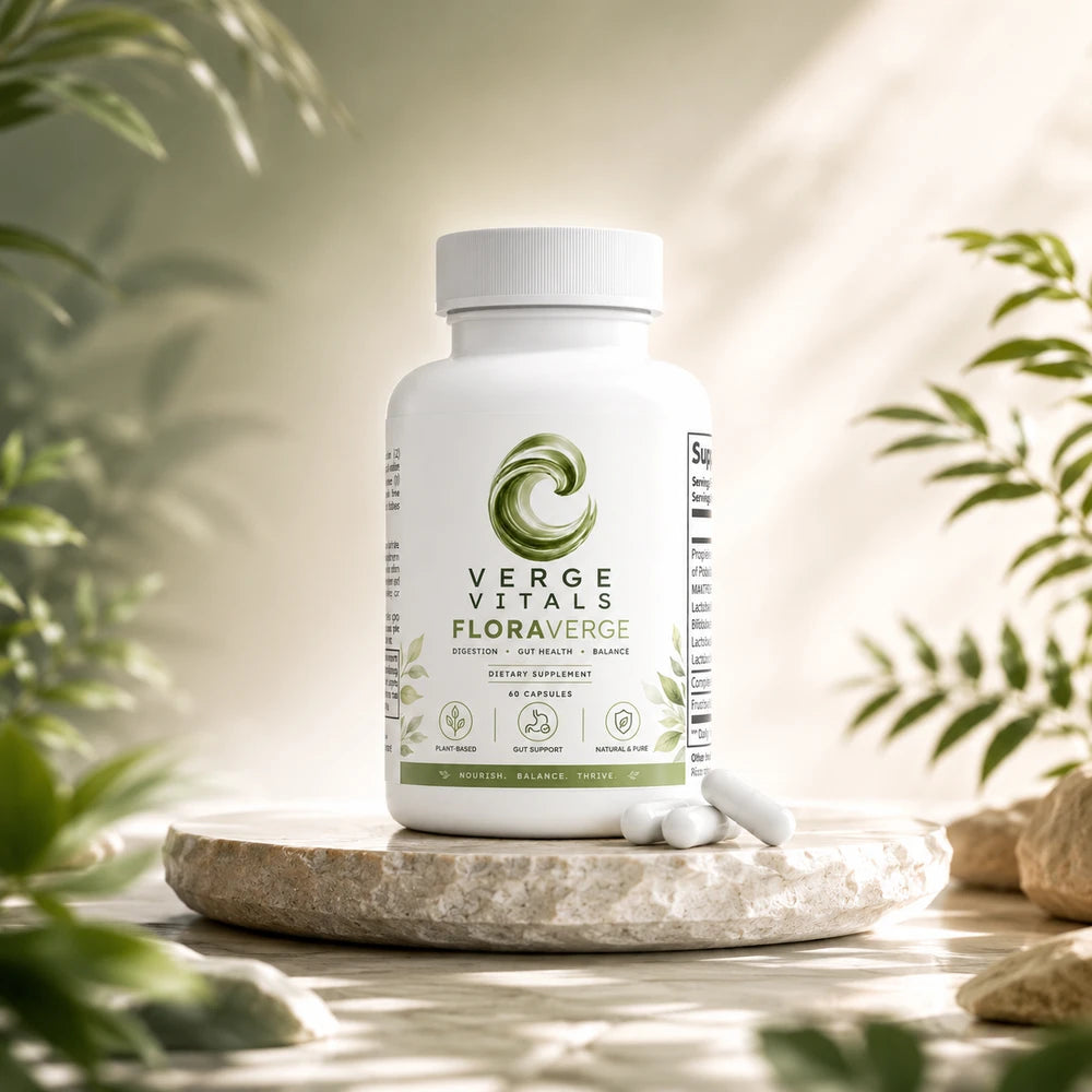 FloraVerge 40 Billion Probiotic with Prebiotics — Gut Health, Digestive Balance & Microbiome Support | 4 Probiotic Strains + MAKTREK Technology
