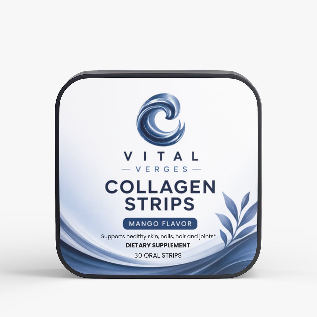 VitalVerges Collagen Strips for Men — Joint & Muscle Support | Fast-Dissolving Oral Strips | Mango Flavor | 30 Count