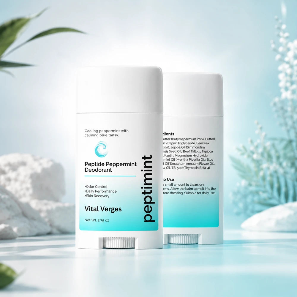 Peptide Peppermint Deodorant 2-pack | Aluminum-Free Tallow Deodorant with BPC-157 & TB-500