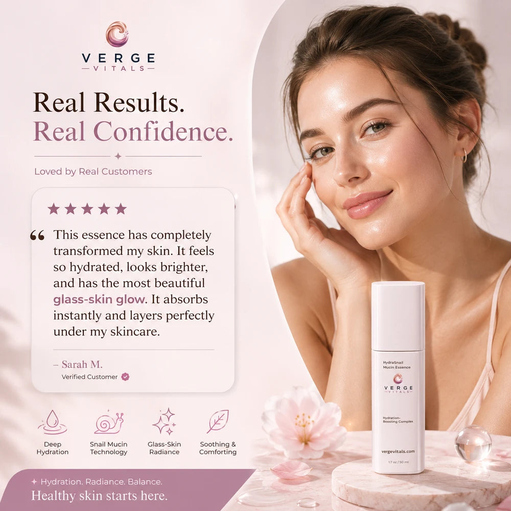 HydraSnail Mucin Essence | Hydrating Glass Skin Essence with Snail Mucin & Hyaluronic Acid | 1.7 fl oz