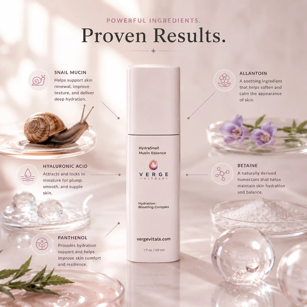 HydraSnail Mucin Essence | Hydrating Glass Skin Essence with Snail Mucin & Hyaluronic Acid | 1.7 fl oz
