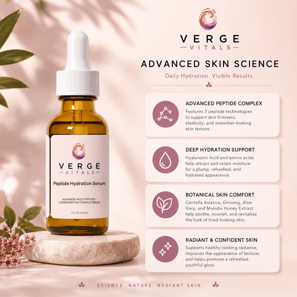 Advanced Multi-Peptide + Copper Peptide Complex Serum | Hydrating Anti-Aging Face Serum | 1 fl oz