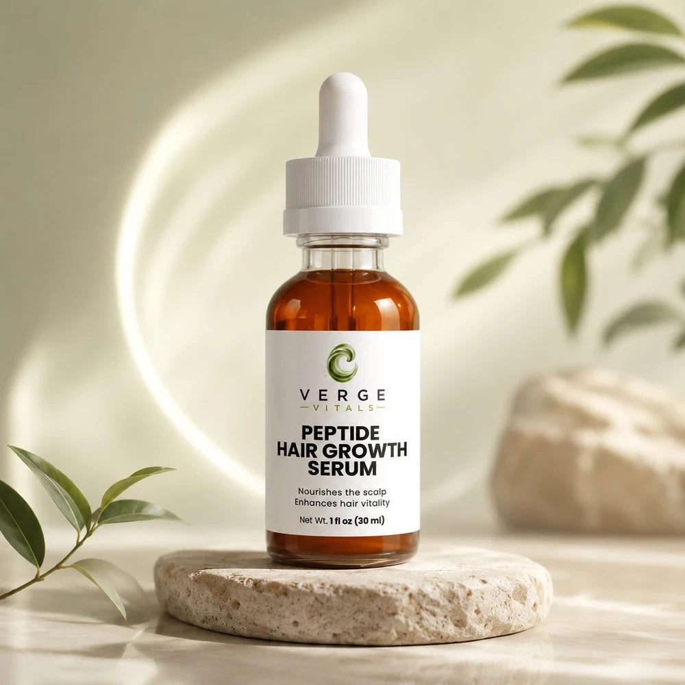 Peptide Hair Growth Serum | Multi-Peptide Scalp Treatment for Thicker, Fuller-Looking Hair | Growth-Factor Peptides + Saw Palmetto | 1 fl oz