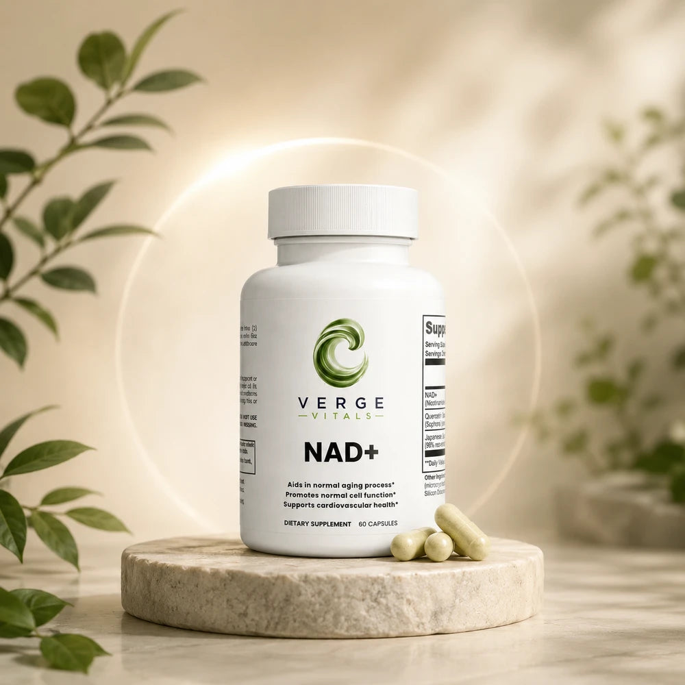 NAD+ 500mg Supplement | NAD+ with Quercetin & Resveratrol | Cellular Energy & Healthy Aging Support | 60 Capsules