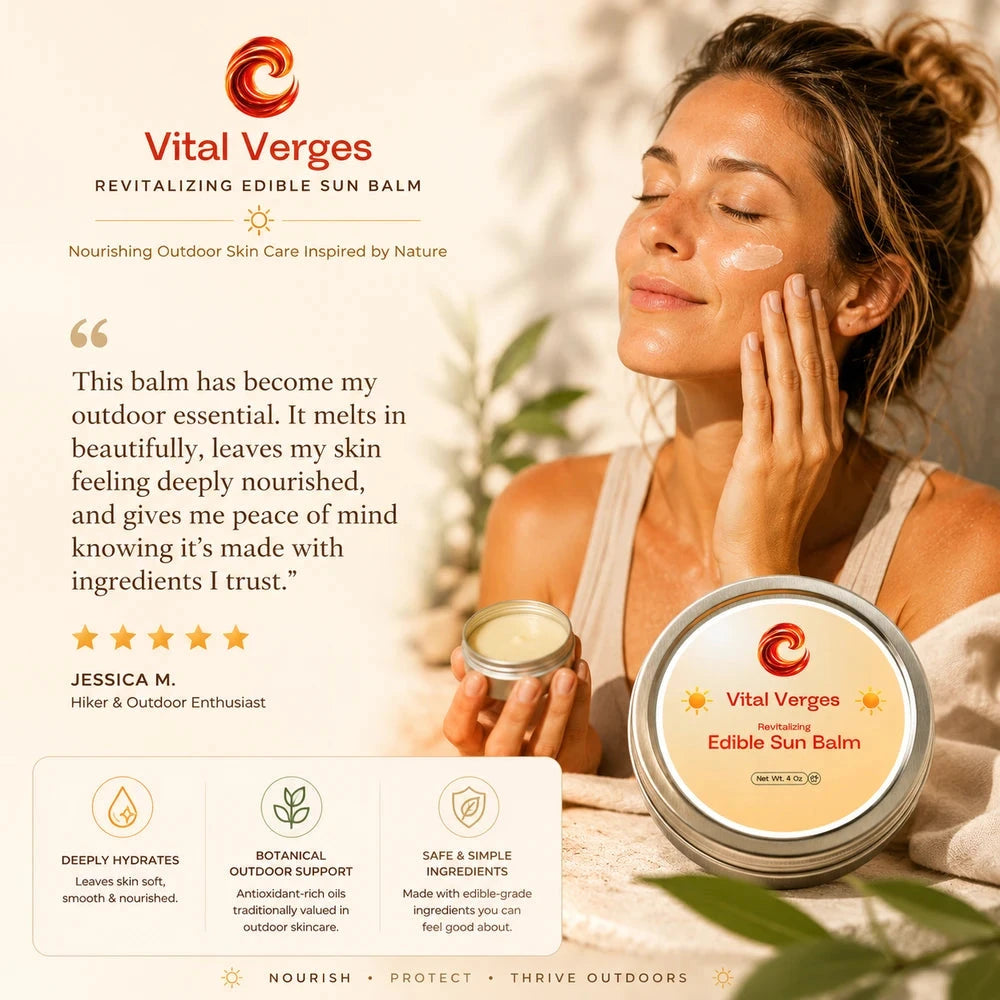 Edible Sun Balm | Tallow & Red Raspberry Seed Oil Outdoor Skin Balm | 4 oz