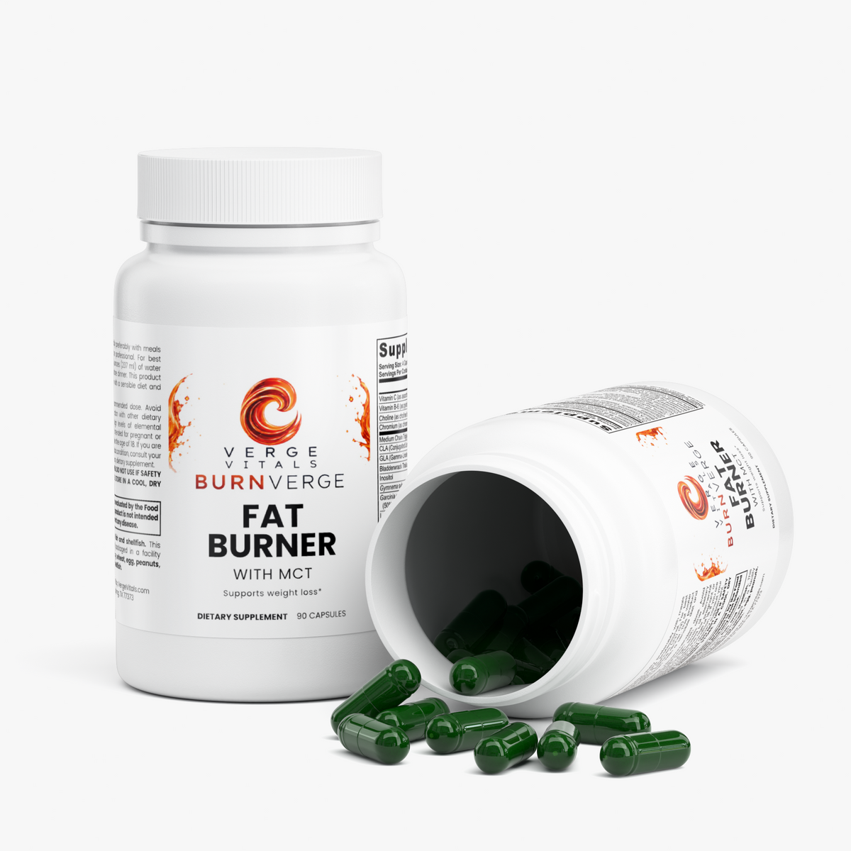 BurnVerge Fat Burner with MCT — Metabolism, Energy & Weight Management Support | L-Carnitine, Chromium & Garcinia Formula