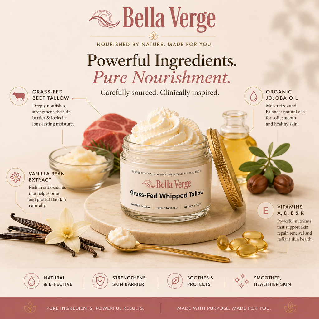 Whipped grass‑fed tallow balm — Vanilla Bean