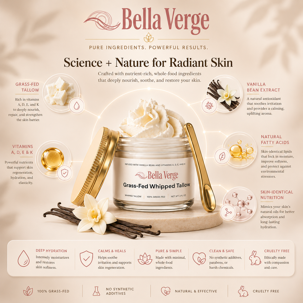 Whipped Grass-Fed Tallow Balm with Vanilla Bean
