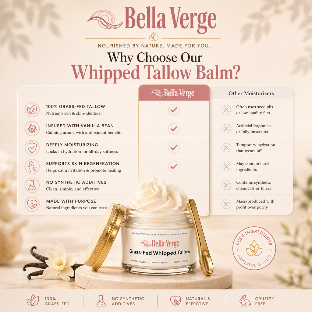 Whipped Grass-Fed Tallow Balm with Vanilla Bean