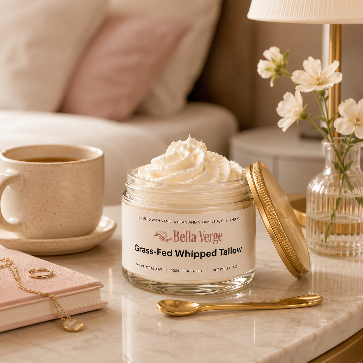 Whipped Grass-Fed Tallow Balm with Vanilla Bean