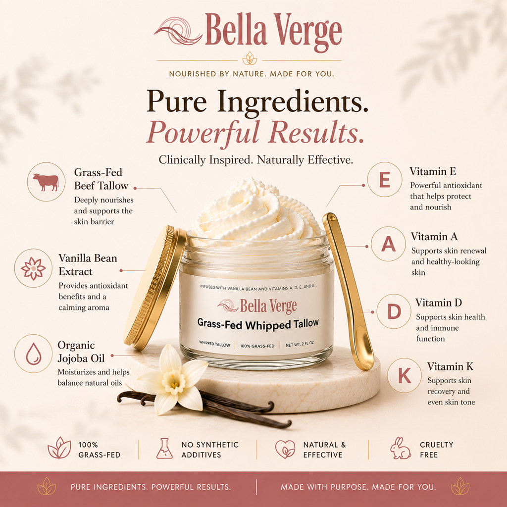Whipped Grass-Fed Tallow Balm with Vanilla Bean