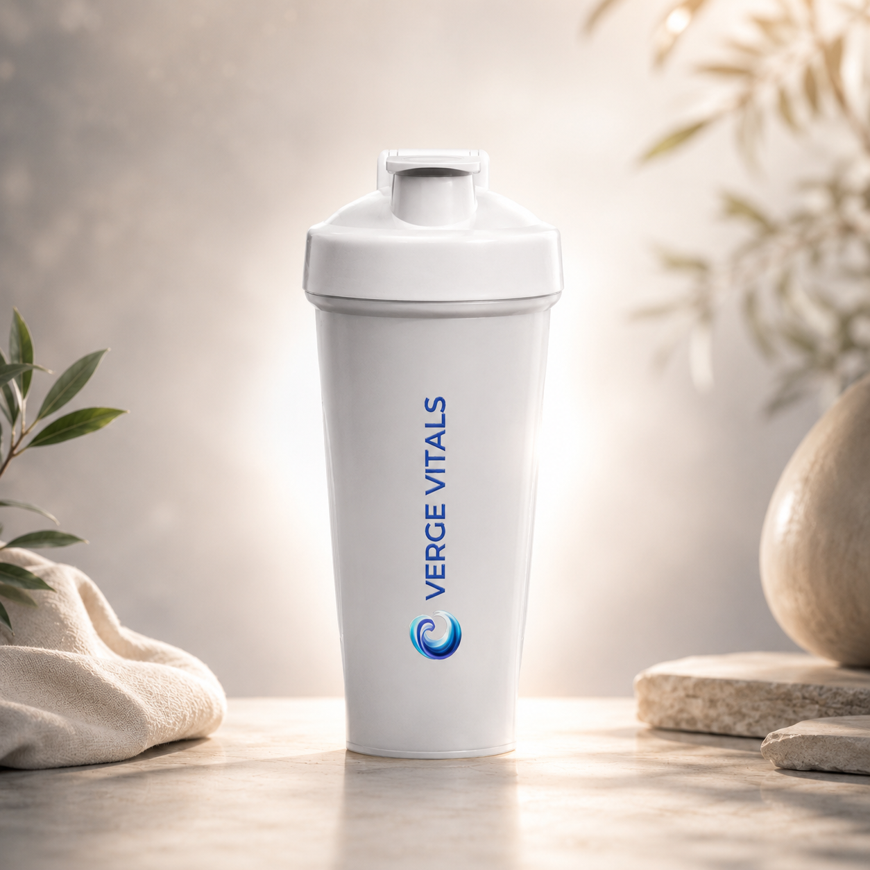 Protein Shaker Bottle – Verge Vitals Logo Fitness Mixer