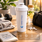Protein Shaker Bottle – Verge Vitals Logo Fitness Mixer