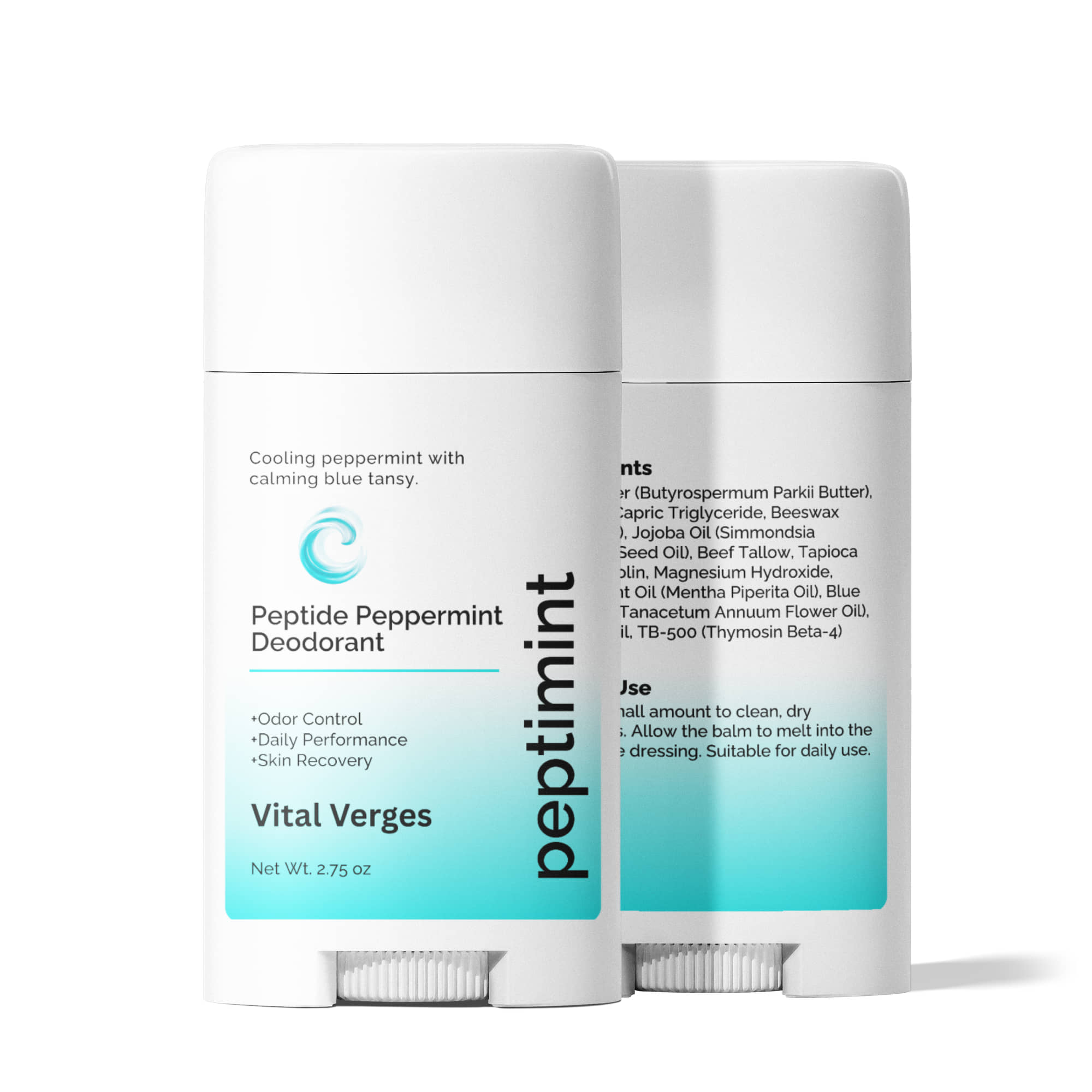 2 Pack Peptide Peppermint Deodorant